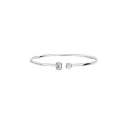 Bracelet diamant synthétique Émeraude et diamants synthétiques ronds 0.75 carat or blanc 14 carats Fabiana